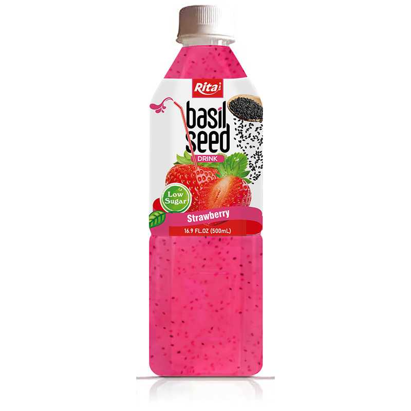 Basil Seed Drink With Strawberry Flavor 500ml Bottle